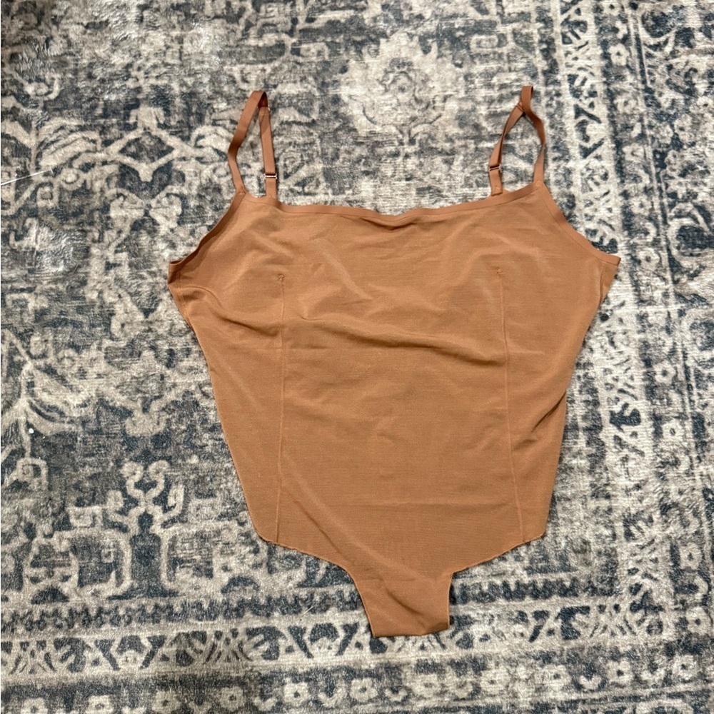 plus size skims Brown Spaghetti Strap Bodysuit size 4x